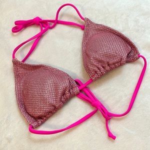 SHEIN Women’s Hot Pink Sparkly Mermaid Bikini Top M (Fits like XS/S)